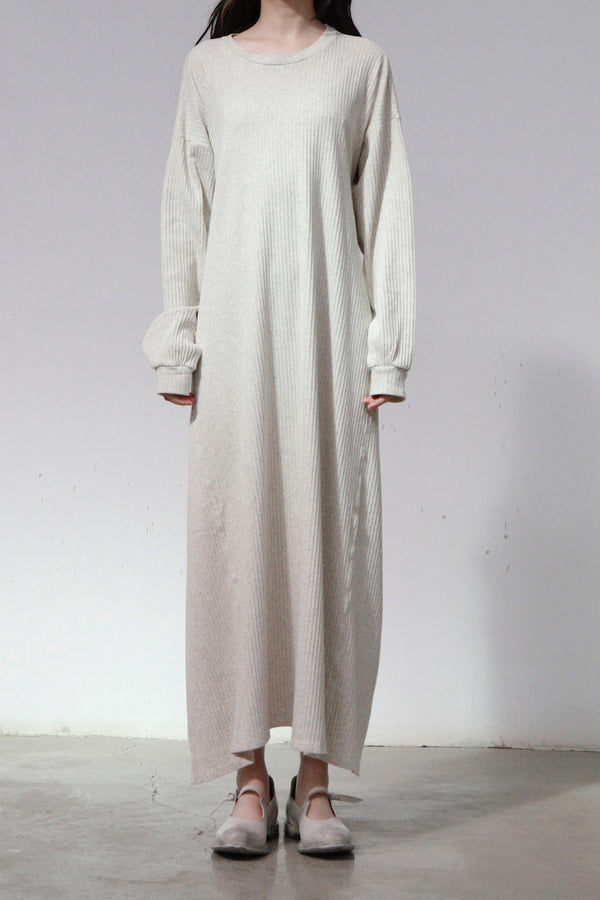 BASERANGE Waist-Drawstring Long Sleeve Dress DRSH Collection Portugal BAS-DRSH-CH-WI22-MIHUI Beige Gray